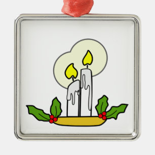 Weihnachtskerzendekoration Silbernes Ornament