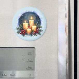 Weihnachtskerzenglanz mit Weihnachtssternen Magnet