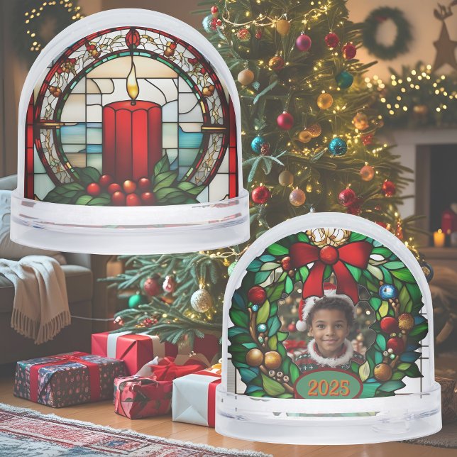 Weihnachtskerzenleuchte Imitate aus festem Glas Schneekugeln (Von Creator hochgeladen)