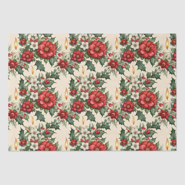 WeihnachtsKerzenlicht in Blume Seidenpapier (Vorderseite)