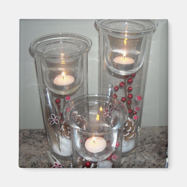 Weihnachtskerzenlicht Magnet (Vorne)