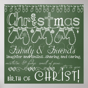 Weihnachtskhalkboard Look Poster