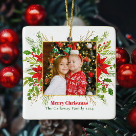 Weihnachtskids-Foto Keramikornament