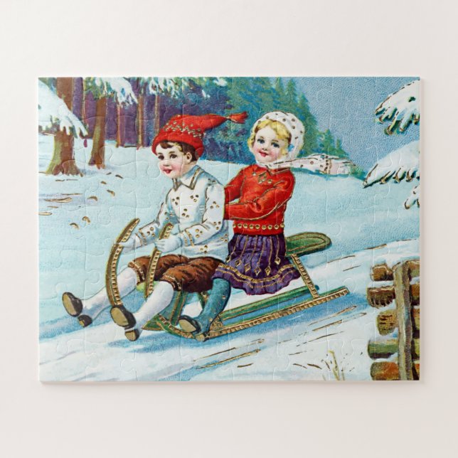 Weihnachtskids schelten Alzheimer-Patient Puzzle (Horizontal)