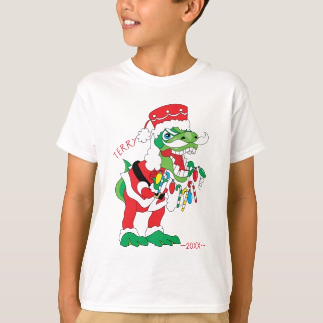 Weihnachtskids T - Shirt TySANTAsaurus Rex 2 (Vorderseite)