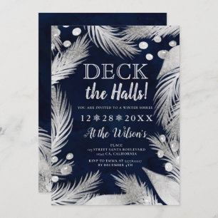 Weihnachtskiefer mistletosilber Deck die Hallen Einladung