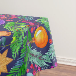Weihnachtskiefer und -schmuck lila Muster Tischdecke