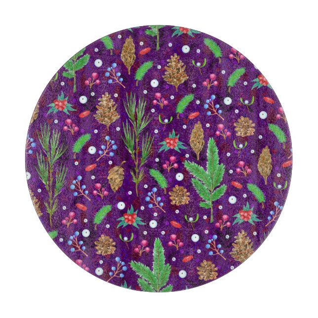 Weihnachtskiefern: Festlich nahtlos Schneidebrett (Vorderseite)