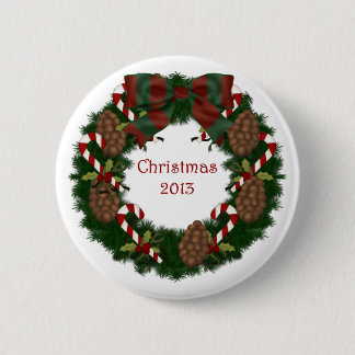 Weihnachtskiefern-Kegel-Kranz 2013 mit Text Button