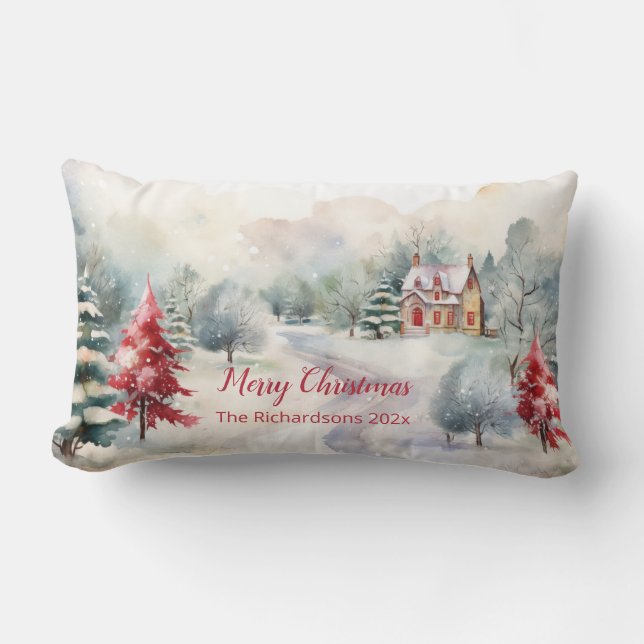 Weihnachtskiefern Lendenkissen (Vorderseite)