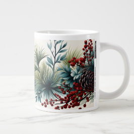 Weihnachtskiefernkonen und Berries 20oz Tasse für