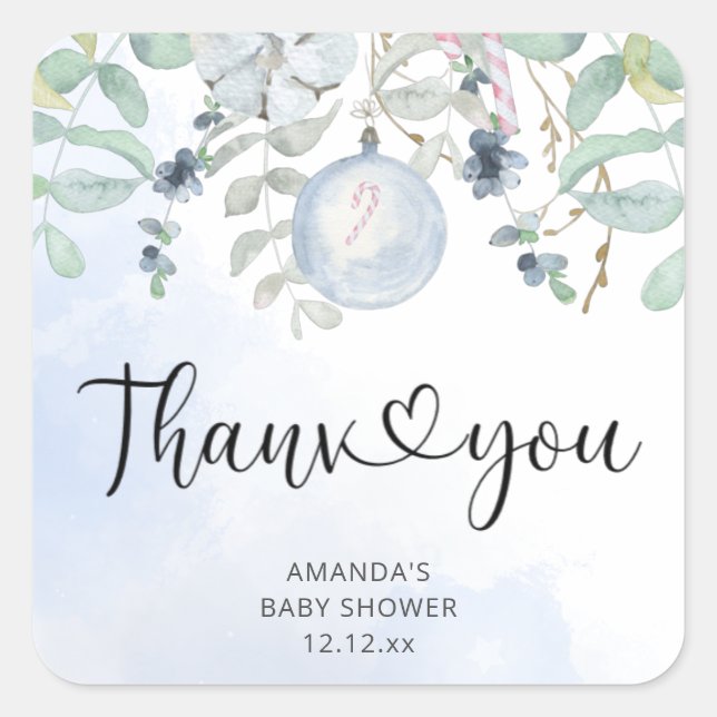 Weihnachtskind draußen ist kalt quadratischer aufkleber (Vorderseite)