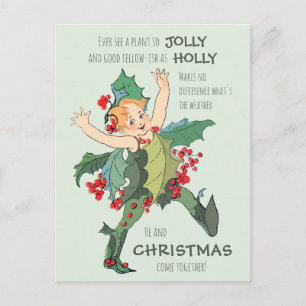 Weihnachtskind Elizabeth Gordon CC1076 mit Stechpa Postkarte