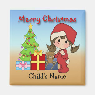 Weihnachtskind Girl Round Magnet