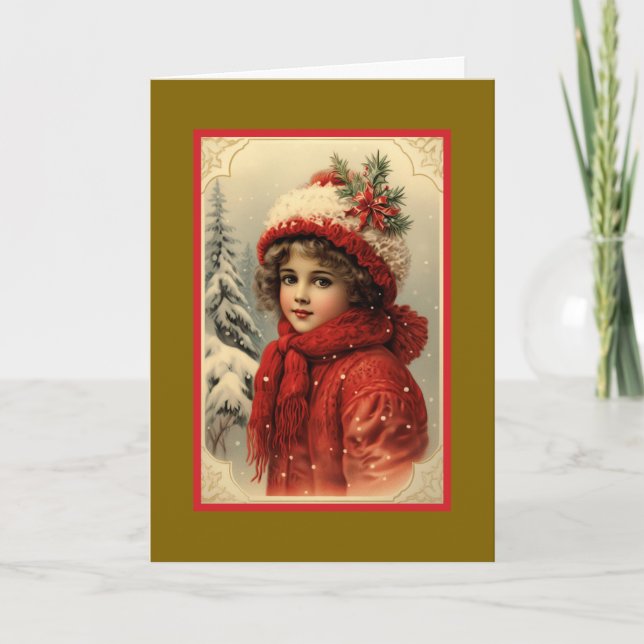 Weihnachtskind im viktorianischen Stil Karte (Vorderseite)