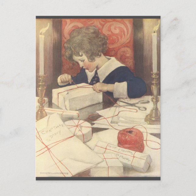 Weihnachtskind, Jessie Willcox Smith Feiertagspostkarte (Vorderseite)