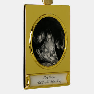 Weihnachtskind Jesus Jungfrau Maria Engel Weihnach Banner-Ornament Gold