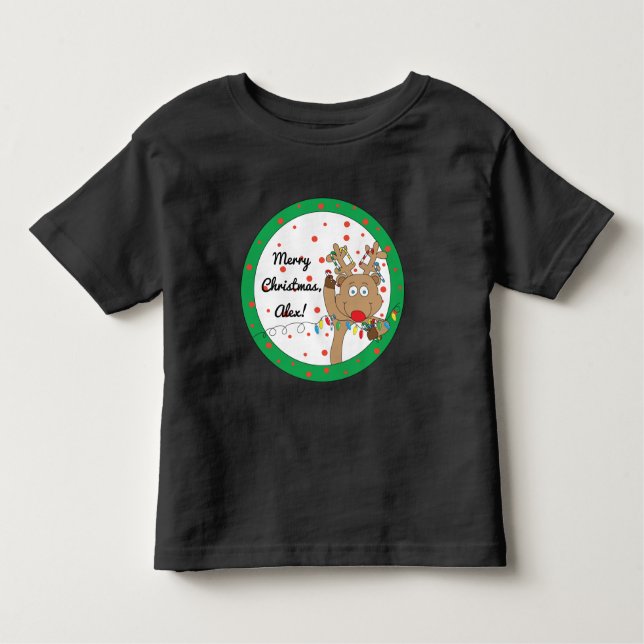Weihnachtskind Langschläfer T-Shirt/Rentier Kleinkind T-shirt (Vorderseite)