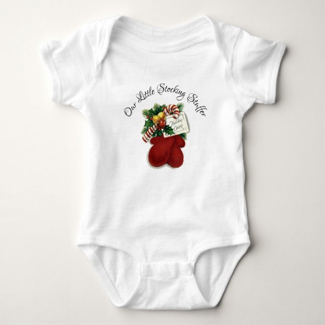 Weihnachtskind Unser kleines Kleine Geschenk Baby Strampler (Vorderseite)