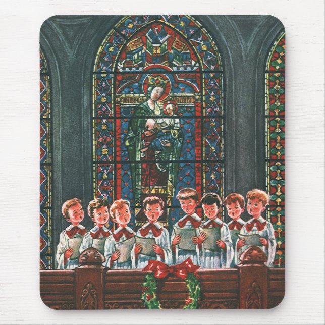 Weihnachtskinder aus dem 19. Jahrhundert Gesang in Mousepad (Vorne)