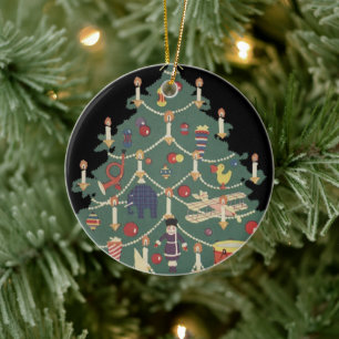 Weihnachtskinder aus dem 19. Jahrhundert rund um e Keramik Ornament