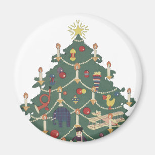 Weihnachtskinder aus dem 19. Jahrhundert rund um e Magnet