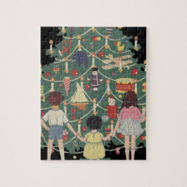 Weihnachtskinder aus dem 19. Jahrhundert rund um e Puzzle
