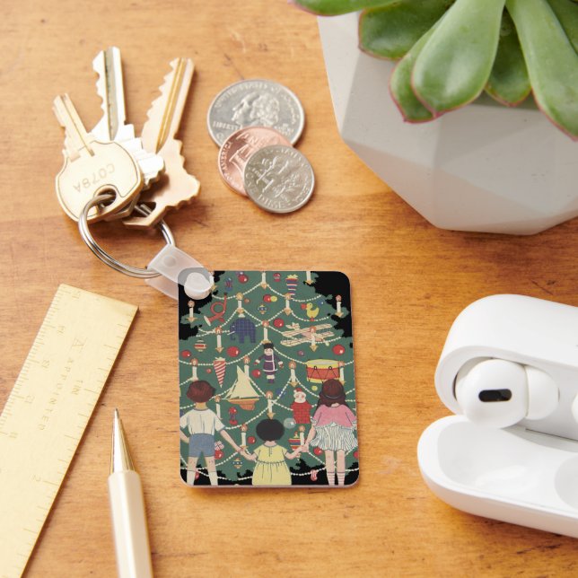 Weihnachtskinder aus dem 19. Jahrhundert rund um e Schlüsselanhänger (Schreibtisch)