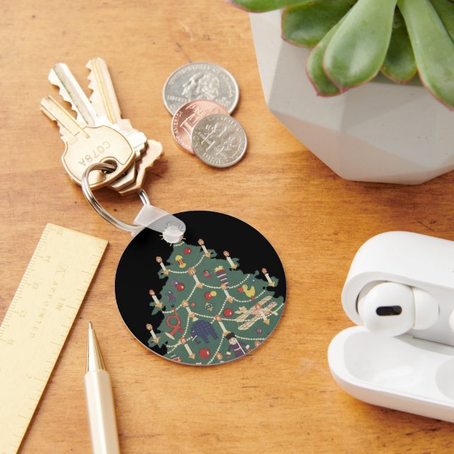 Weihnachtskinder aus dem 19. Jahrhundert rund um e Schlüsselanhänger (Schreibtisch)