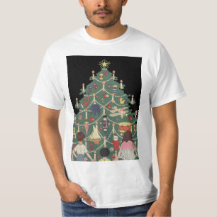 Weihnachtskinder aus dem 19. Jahrhundert rund um e T-Shirt
