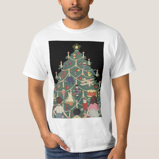 Weihnachtskinder aus dem 19. Jahrhundert rund um e T-Shirt (Vorderseite)