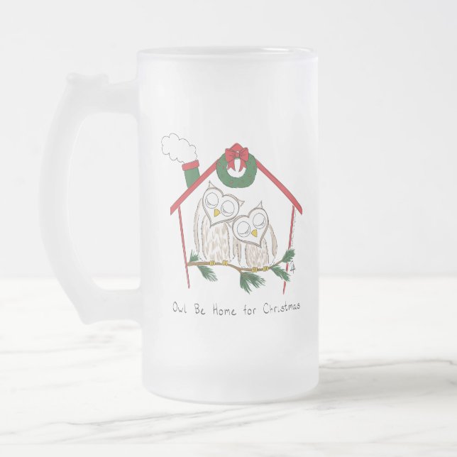 Weihnachtskinder Niedlich Mattglas Bierglas (Links)