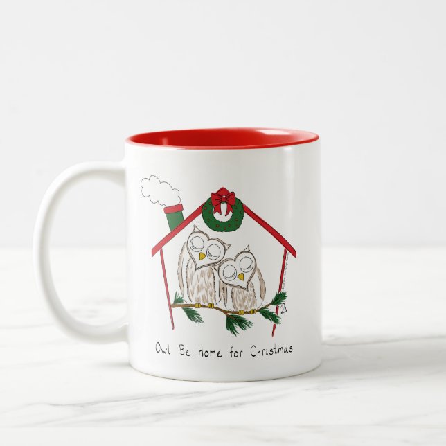 Weihnachtskinder Niedlich Zweifarbige Tasse (Links)