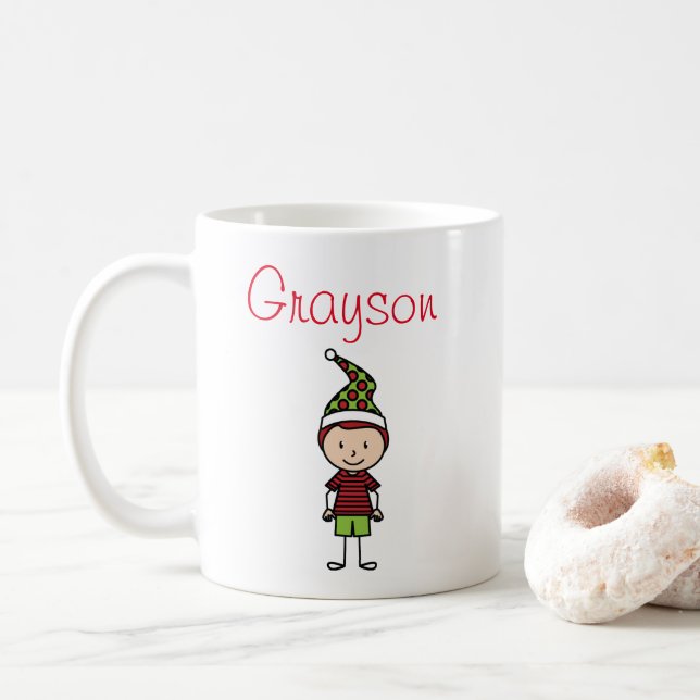 Weihnachtskinder Personalisierter Individuelle Nam Kaffeetasse (Mit Donut)