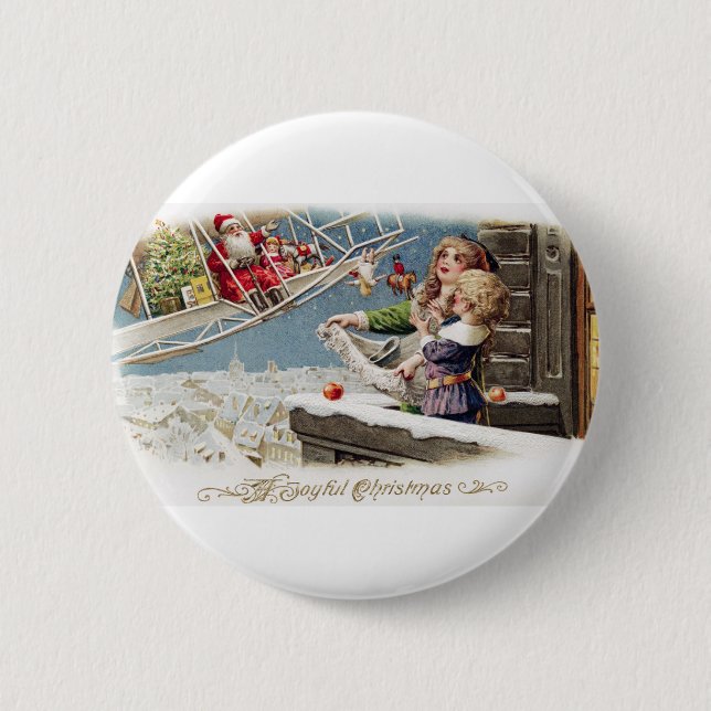 Weihnachtskinder Vintag Button (Vorderseite)