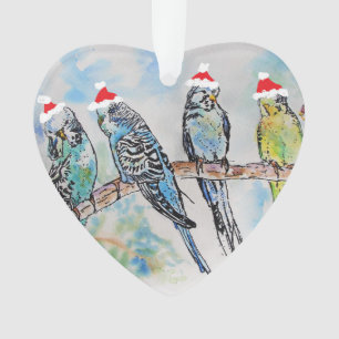 Weihnachtskinderdekoration in Santa Budgies Budgie Ornament