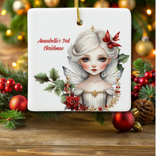 Weihnachtskindermädchen Keramikornament