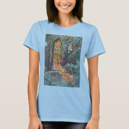 Weihnachtskirche mit festgeklemmtem Glasfenster T-Shirt