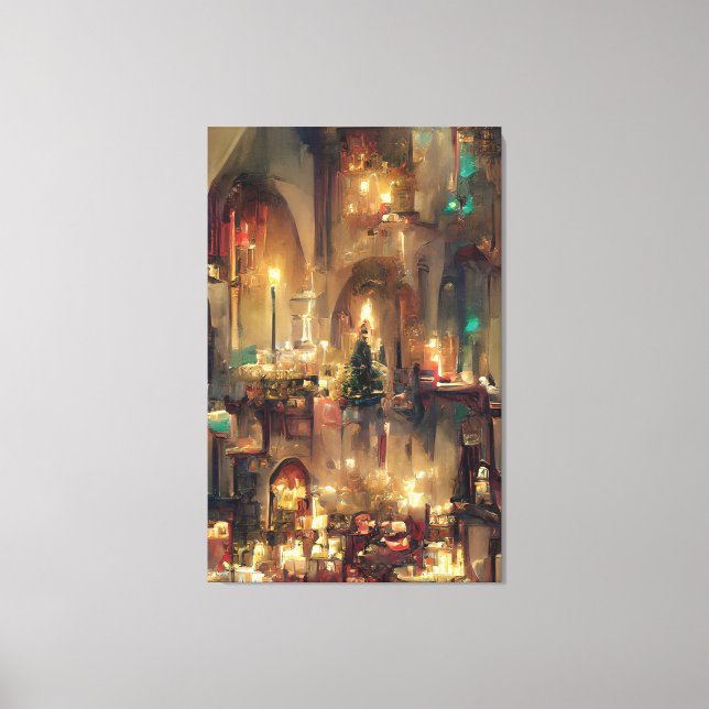 Weihnachtskirche, Weihnachtsgeschenke Leinwanddruck (Vorderseite)