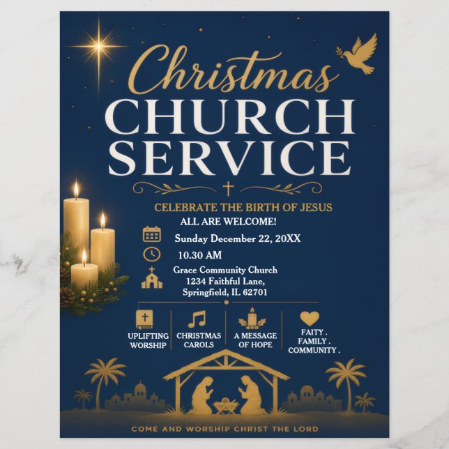 Weihnachtskirchendienst Flyer (Vorne)