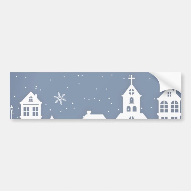 Weihnachtskirchenlandschaft Autoaufkleber (Vorne)