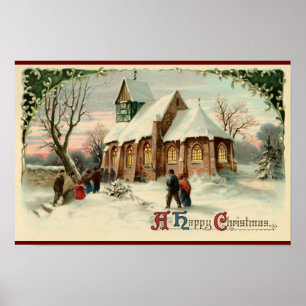 Weihnachtskirchenparissonder in der Morgenmesse Poster