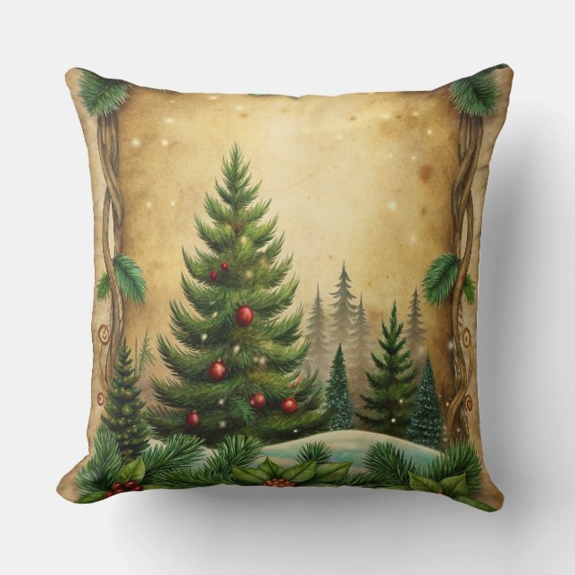 Weihnachtskissen - Retro-Urlaubsplanung Kissen (Vorderseite)