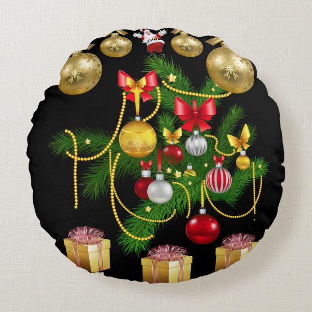 Weihnachtskissen Rundes Kissen (Vorderseite)