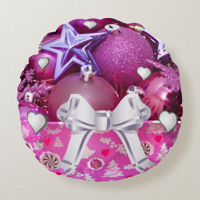 Weihnachtskissen Rundes Kissen (Vorderseite)