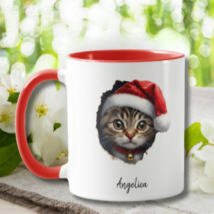 Weihnachtskiste mit Weihnachtsmannmütze nach Maß Tasse