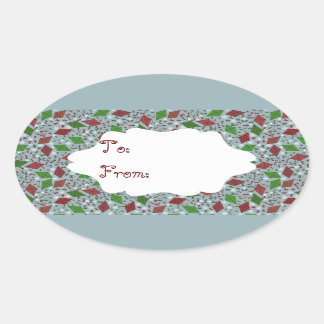Weihnachtskites, Geschenksticker Ovaler Aufkleber