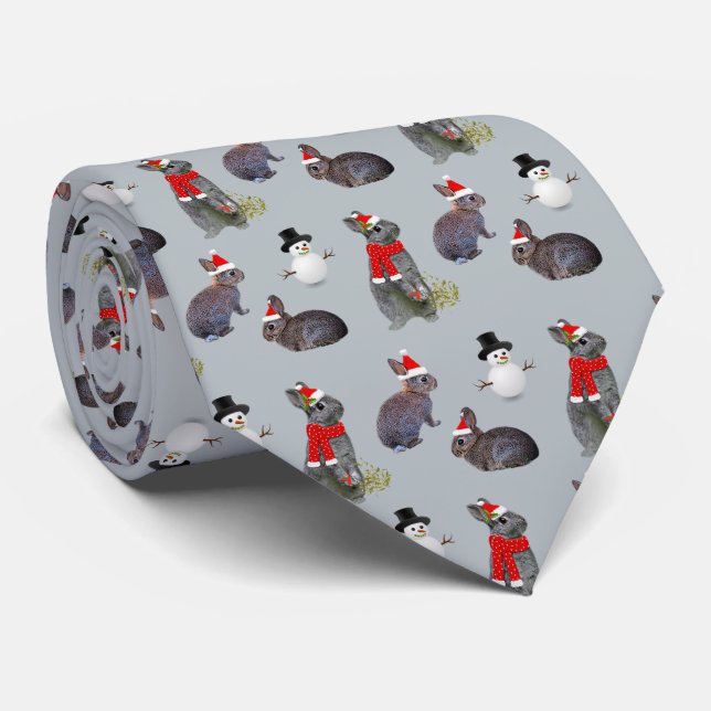 Weihnachtskits Party Krawatte (Eisblau) (Gerollt)
