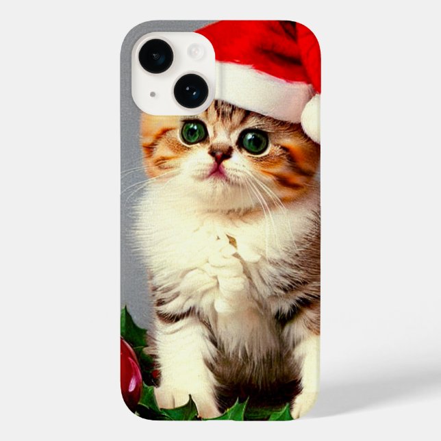 Weihnachtskitten in Weihnachtsmannmütze Case-Mate iPhone Hülle (Rückseite)