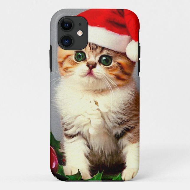Weihnachtskitten in Weihnachtsmannmütze Case-Mate iPhone Hülle (Rückseite)